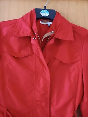 Buy ZARA Red Ladies Belted Jacket In Excellent Condition Small • 10£