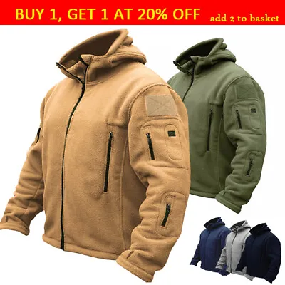 Buy Mens Warm Hoody Coat Tactical Recon Jacket Full Zip Army Hoodie Combat Coat UK • 17.99£