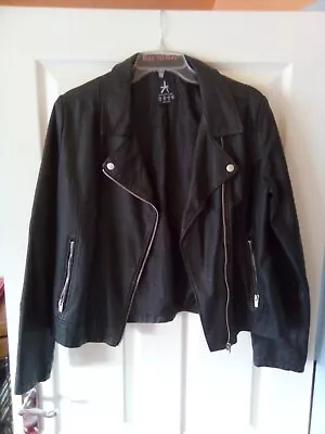 Buy Ladies Black Faux Leather Atmosphere Jacket Size 14 • 7.50£