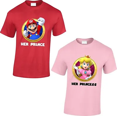 Buy Super Mario Matching T-Shirt Mario Luigi Princess Peach Valentine's Day Tee Top • 11.99£