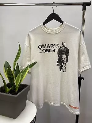 Buy Vintage The Wire HBO Series Omar’s Comin T-Shirt Size XL Men White Movie • 319.48£