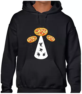 Buy Ufo Pizza Hoody Hoodie Funny Cool Alien Food Lover Design Spaceship Joke Top • 16.99£
