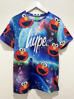 Buy Boys Hype X Sesame Street Elmo Galaxy Water Drops Print T Shirt 15yrs • 15£