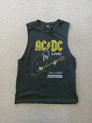 Buy ACDC Men's Tank Singlet Size Small Sleeveless Rock Or Bust World Tour Band Shirt • 6.27£