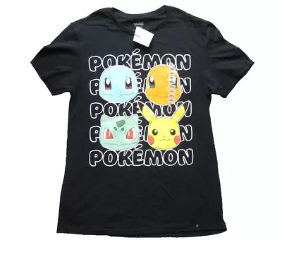 Buy Pokemon Shirt Womens Small Pikachu Bulbasaur Charmander Squirtle Face Ladies NWT • 29.18£