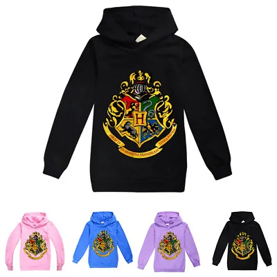 Buy Kids Boys Girls Harry Potter Hogwarts Print Hoodie Sweatshirt Pullover T-Shirt • 9.80£