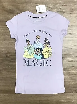 Buy Girls' Disney Princess 'You Are Made Of Magic' Short Sleeve T-Shirt Lilac XS 4/5 • 10.35£