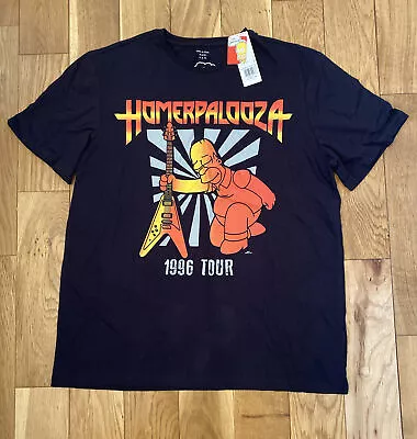 Buy The Simpsons Homer Homerpalooza Guitar 1996 Tour Men’s T-shirt XL X Large NEW • 12.99£