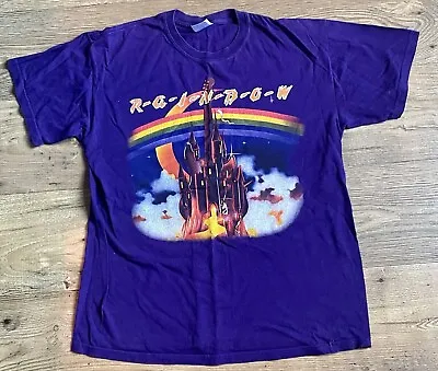 Buy Vtg Retro Ritchie Blackmore's Rainbow Rock Deep Purple Castle Guitar T-Shirt M • 20£