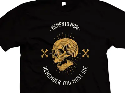 Buy Memento Mori T-Shirt - Skull And Crossbones T Shirt - Stoic Stoicism Philosophy • 10.99£