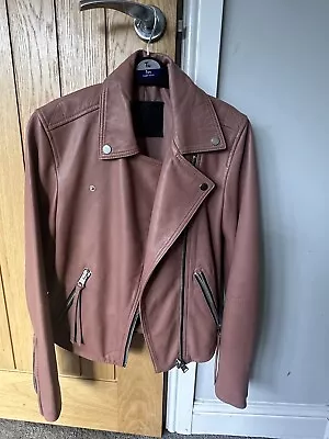 Buy All Saints Womens Leather Jacket Size 8 • 5.50£