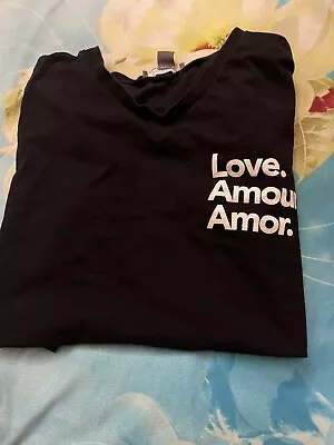 Buy Primark Love Amour Amor Black Top. Size Large • 4£