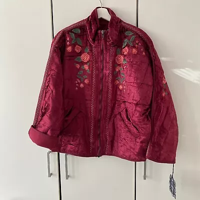 Buy Free People X Anna Sui Dolman Quilted Jacket Size S Embroidered Oversized • 160£