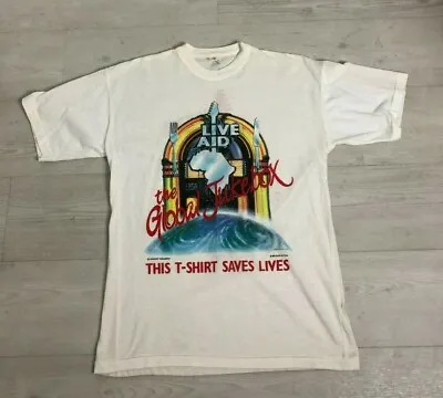 Buy Vintage 1985 Live Aid 'The Global Jukebox' T Shirt  • 300£