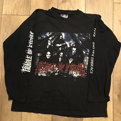 Buy Vintage 90s Cradle Of Filth Long Sleeve T Shirt Band Tee Love And Her Embrace XL • 150£