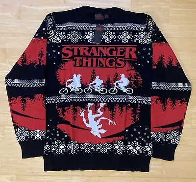 Buy XL 44  Chest Stranger Things Christmas Xmas Jumper Sweater By Netflix • 32.99£