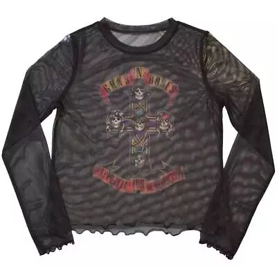 Buy Guns N' Roses Ladies Long Sleeve T-Shirt: Appetite For Destruction (Mesh) OFFICI • 20.06£