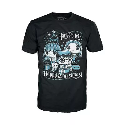 Buy Funko Pop! Boxed Tee: Harry Potter Holiday - Ron, Hermione, Harry - L Adult L • 12.43£