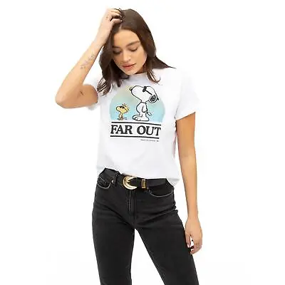 Buy Official Peanuts Ladies Snoopy Far Out T-shirt S-XL • 10.49£