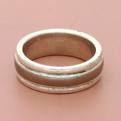 Buy James Avery Sterling Silver & Titanium Mens Smooth Wedding Band Ring Size 9.5 • 144.63£