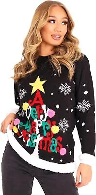 Buy Women's Long Sleeve Rudolph Elf Xmas Top Unisex Christmas Sweater Jumper Top • 11.50£
