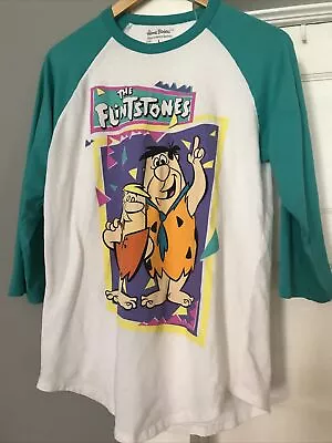 Buy Hanna Barbera Shirt 3/4 Sleeve Top The Flintstones Large • 18.32£