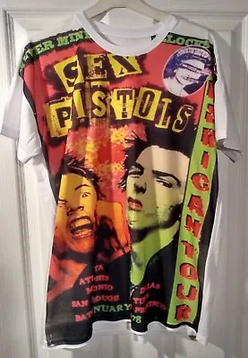 Buy Size XL Sex Pistols American Tour SUBLIMATED T Shirt Full Front Print  • 15£