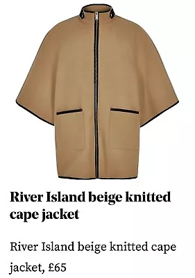 Buy Womens River Island Cape Jacket! Size Small! New! Rrp £65! • 14.99£