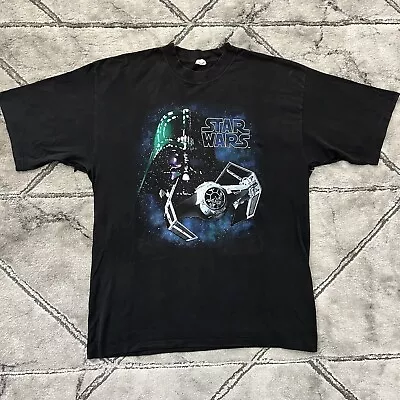 Buy VTG 1995 Star Wars Darth Vader T Shirt -Size Large 90s Movie Promo *ARMPIT HOLES • 29.95£