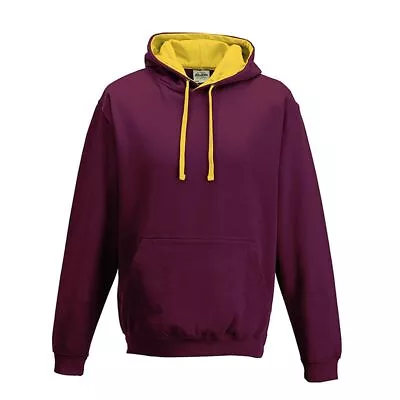 Buy AWDis Just Hoods Varsity Hoodie Two Tone Contrast Unisex Sweatshirt Top JH003 • 16.99£