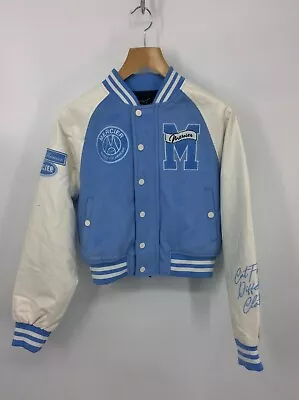 Buy Mercier Academy Cropped Varsity Womens Jacket 8 / S Blue 4080571 Rrp £110 Vi • 44.51£