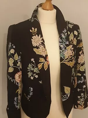 Buy Black Floral Jacket Size 10 • 8£