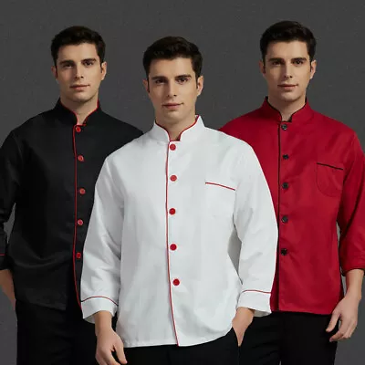 Buy Men Women Kitchen Wear Waiter Bakery Uniform Chef Restaurant Jacket Chef Coat • 7.66£