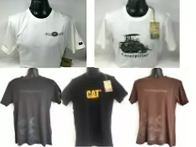 Buy Men's CAT Caterpillar Work T Shirt Short Sleeve 100% Cotton Crew Neck Black • 9.99£