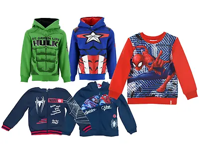 Buy Kids Boys Marvel Avengers Spider-Man Captain America Hoodies Sweatshirt Age 2-10 • 7.99£