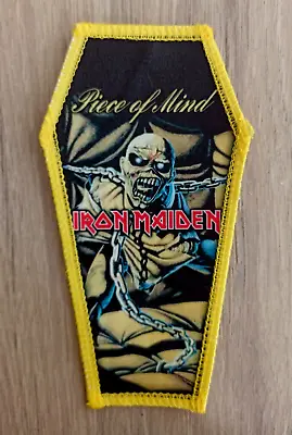 Buy Iron Maiden “Piece Of Mind” Yellow Coffin Patch For Denim Battle Jacket • 5.26£