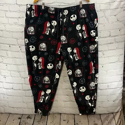Buy Disney Nightmare Before Christmas Fleece Pajama Pants Black Red Unisex Sz 3X • 16.53£
