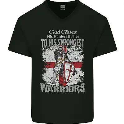 Buy St Georges Day Knights Templar Warriors Mens V-Neck Cotton T-Shirt • 9.99£