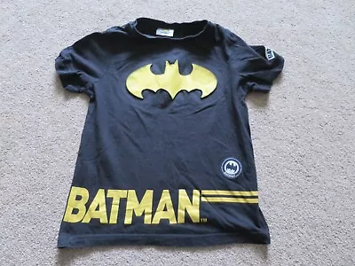 Buy Boys Age 5-6 Years Batman T Shirt Black Yellow Logo • 3£