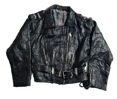 Buy Vintage Dr. Martens Biker Jacket College 1989 REAL LEATHER • 119.95£