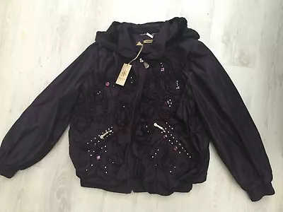 Buy New Ladies Winter Aubergine Hooded Jacket With Soft Fleece Underlayer  Size12-14 • 20£