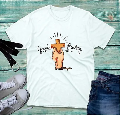 Buy Good Friday Cross & Pierced Hand T-Shirt Easter Faith Jesus Christ Holy Week Top • 9.99£
