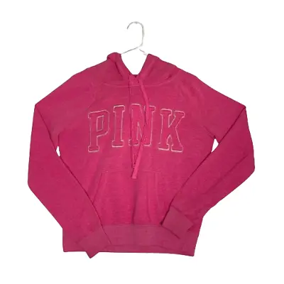Buy Victorias Secret PINK Women Sweatshirt Hoodie Sz M Pink Pullover Drawstring Hood • 15.42£