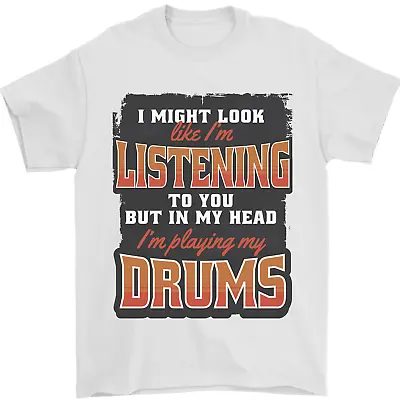 Buy In My Head I'm Playing Drums Drummer Mens T-Shirt 100% Cotton • 8.49£