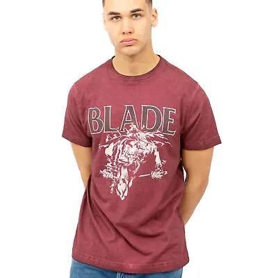 Buy Official Marvel Mens Blade Strike T-shirt Vintage Burgundy S-XXL • 10.49£