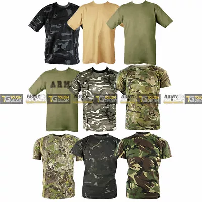 Buy Mens Camouflage Camo T-Shirt Short Sleeve Army Military Hunting Fishing Combat • 6.99£