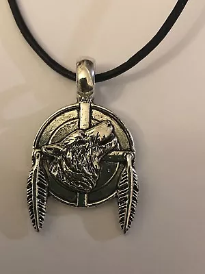 Buy ❤️ BOYS MENS HOWLING WOLF LEATHER NECKLACE PENDANT Gothic Punk Jewellery  • 4.50£
