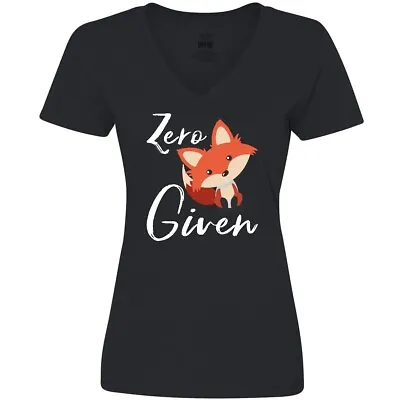 Buy Inktastic Zero Fox Given Women's V-Neck T-Shirt Foxes Humor Sarcasm For Sake • 19.27£