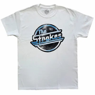 Buy THE STROKES -Official   Unisex T- Shirt - Distressed OG Magna  -  White  Cotton • 16.99£