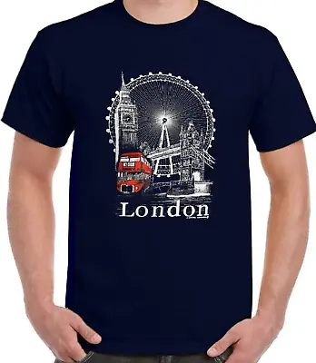 Buy London Eye Graphic Design Picture Souvenir UNISEX High Quality Cotton T.shirts.. • 7.49£